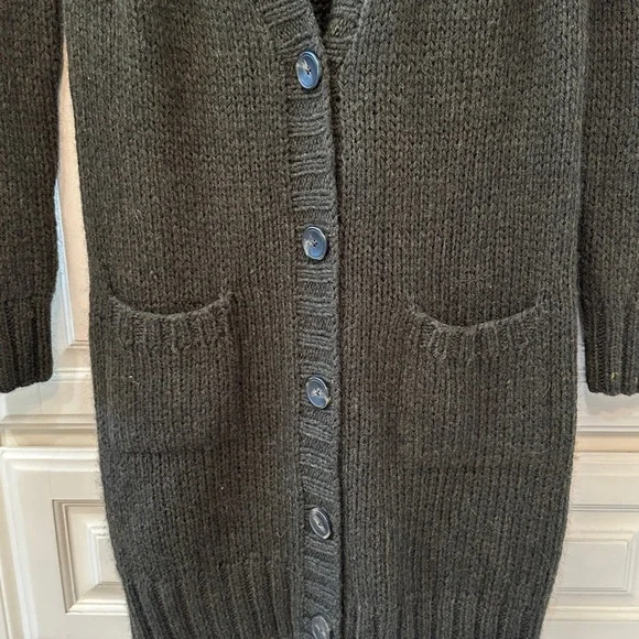 Vince Charcoal Black Long Cardigan Sweater. Size M - Picture 3 of 5